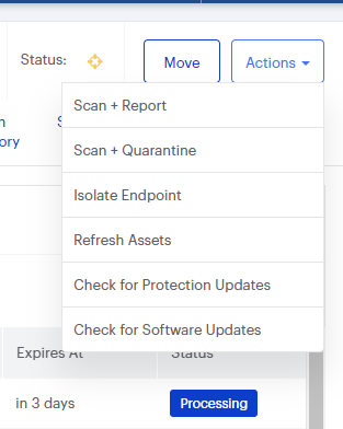 endpoint menu