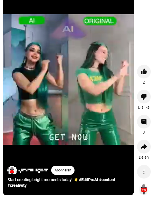 YouTube video promoting EditProAI