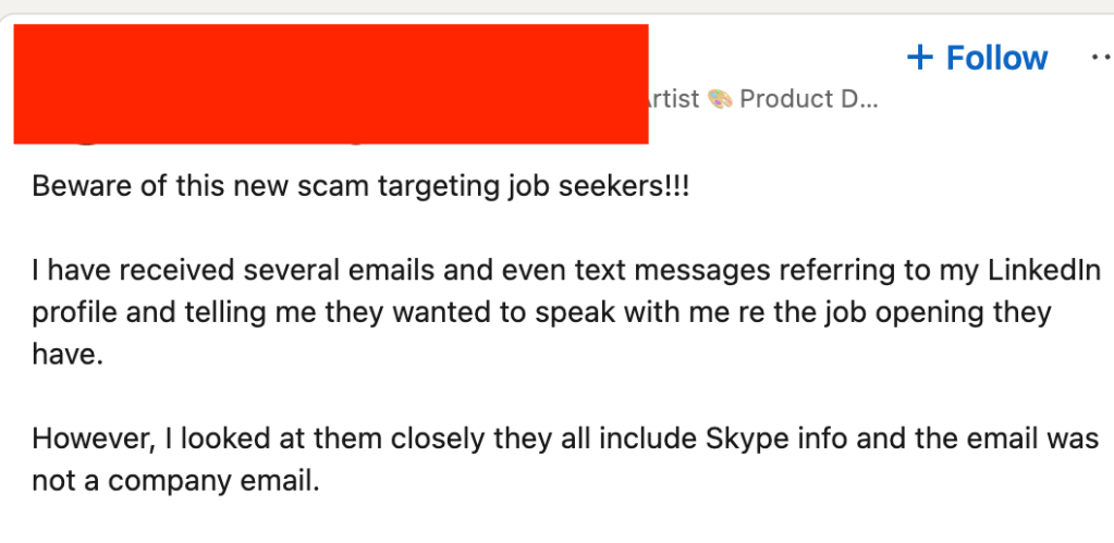 Screenshot einer Linkedin-Betrugs-E-Mail